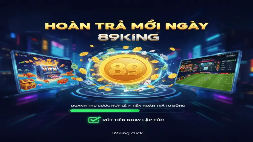 Cách nhận hoàn trả mỗi ngày 89King